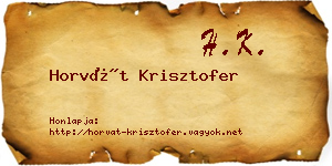 Horvát Krisztofer névjegykártya