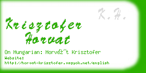 krisztofer horvat business card